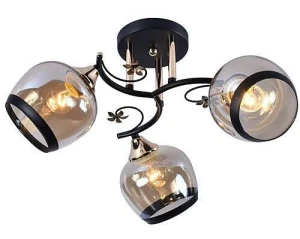 Czarno-złoty nowoczesny potrójny żyrandol - A274-Ulmus