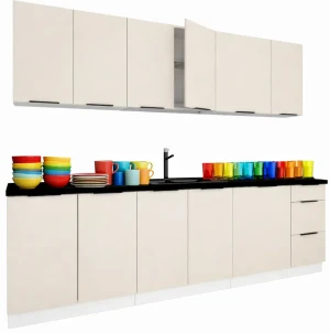 Zestaw mebli kuchennych beż piaskowy - Bixor 38X