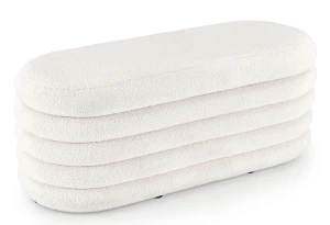 Kremowa elegancka ławka do przedpokoju z pojemnikiem - Shiva