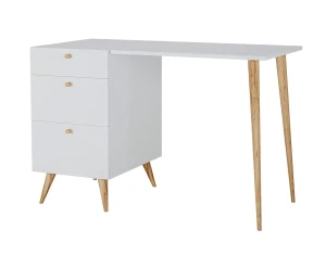Białe skandynawskie biurko z szufladami - Esto 4X