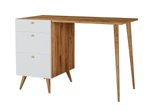 Skandynawskie biurko dąb craft + biały - Esto 4X