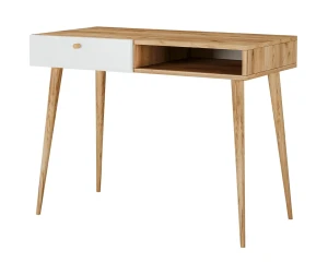 Biurko z szufladą w stylu skandynawskim dąb craft + biały - Esto 5X