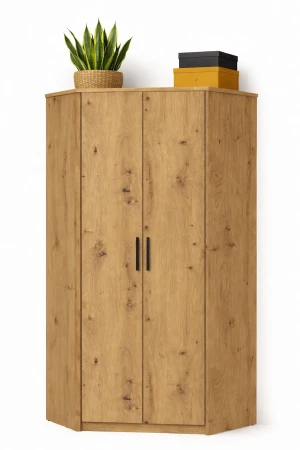 Narożna szafa na ubrania z półkami dąb artisan - Toreso 16X