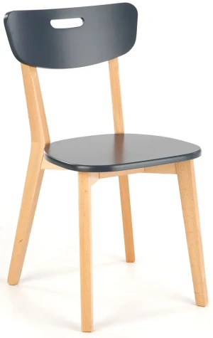 Grafitowe bukowe krzesło skandynawskie - Apal