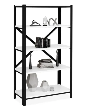 Regał w stylu industrialnym czarny + biały - Alwaro 3X
