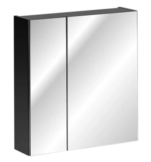 Czarna szafka łazienkowa z lustrem 60 cm - Muna 5X