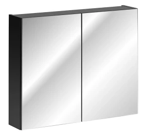 Czarna szafka z lustrem do łazienki 80 cm - Muna 5X