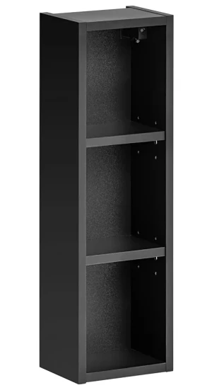 Czarny podwieszany górny regał łazienkowy - Muna 7X