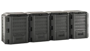 Czarny poczwórny kompostownik ogrodowy - Lofe