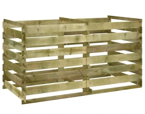 Podwójny drewniany kompostownik ogrodowy z drewna sosnowego - Omia