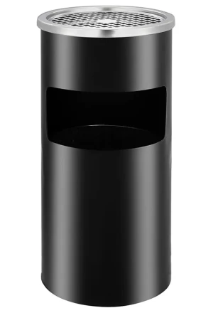 Czarny ścienny kosz na śmieci z popielniczką - Zovi