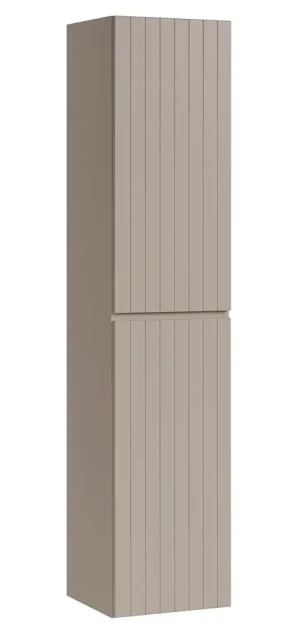 Beżowy wiszący regał łazienkowy z lamelami - Tereza 4X