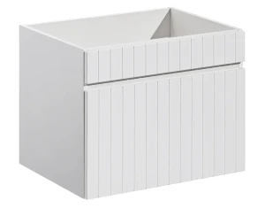 Biała ścienna szafka umywalkowa 60 cm z lamelami - Tereza 5X