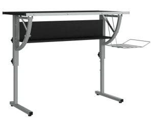 Czarno-szare biurko z regulowanym blatem wysokie - Guveri