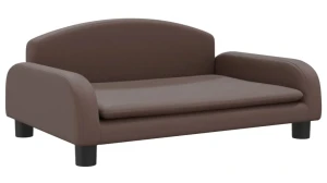 Brązowa sofa dziecięca ze sztucznej skóry - Velira 4X