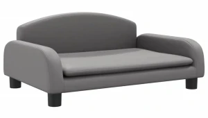 Szara kanapa dla dzieci z ekoskóry - Velira 4X