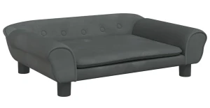 Dziecięca sofa z aksamitnym wykończeniem antracyt - Pergio