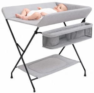 Szary przewijak dziecięcy składany - Meliva