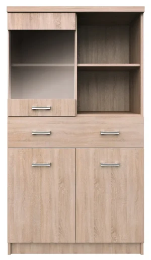 Wysoka komoda z witryną dąb sonoma - Riza 23X