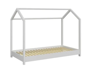 Białe sosnowe łóżko dziecięce 90x200 - Liver