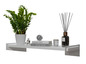 Biała półka ścienna z metalowym stelażem - Mizu 3X