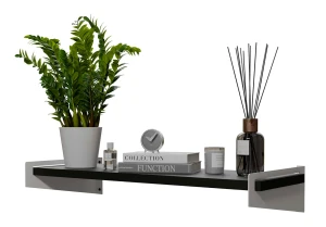 Klasyczna wisząca półka biały + czarny - Mizu 3X