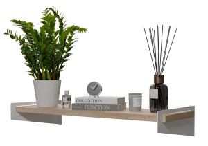 Wisząca półka w stylu skandynawskim biały + dąb sonoma - Mizu 3X