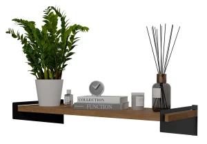 Industrialna półka ścienna czarny + dąb lancelot - Mizu 4X