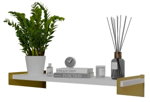 Wisząca półka w stylu glamour złoty + biały - Mizu 5X