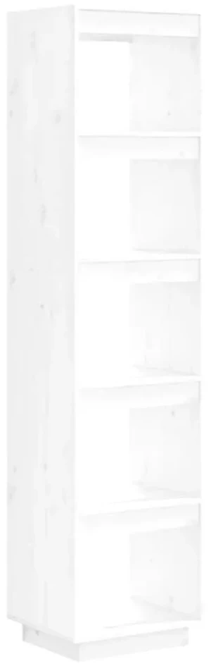 Biały regał z 5 półkami z litego drewna - Lika 5X