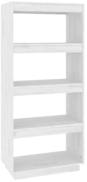 Biały drewniany regał z 4 półkami - Lika 8X