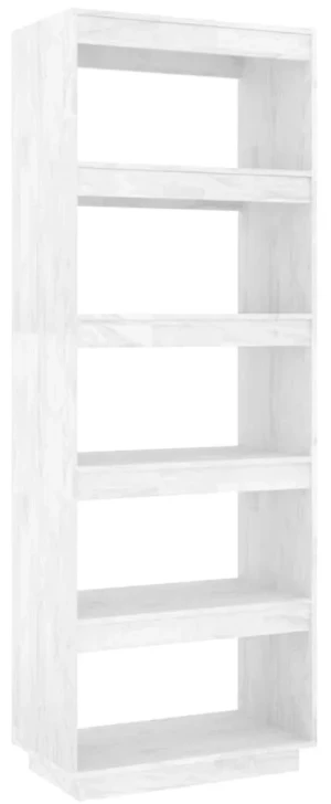 Biały wysoki regał z litego drewna - Lika 9X