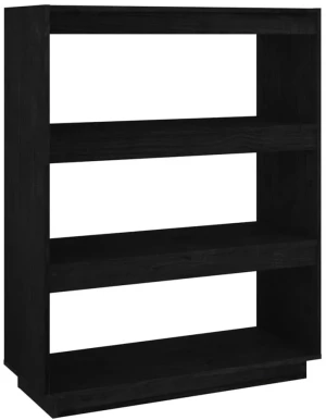 Czarny regał sosnowy z 3 półkami - Lika 11X
