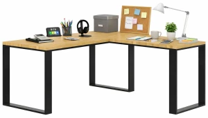 Dębowe loftowe biurko z dostawką 170x80 + 70x90 - Natna