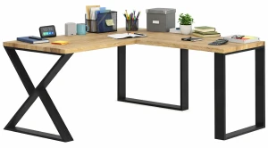 Dębowe loftowe biurko z dostawką 170x80 + 70x90 - Uvox