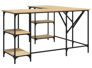 Biurko narożne w kształcie litery L w stylu loft dąb sonoma - Scardif