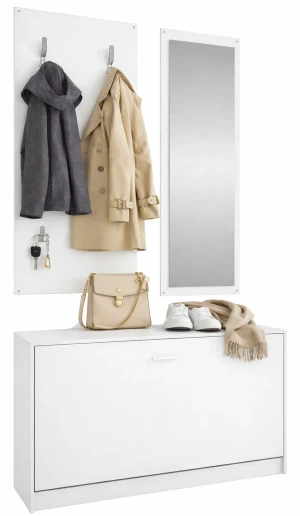 Biały minimalistyczny zestaw do przedpokoju - Lunes
