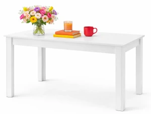 Biały minimalistyczny stół do jadalni - Nadeva 3X