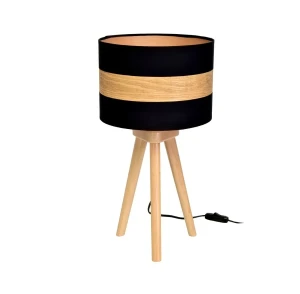 Czarno-drewniana lampka nocna - K366-Sixo