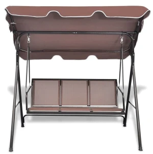 Huśtawka metalowa ogrodowa 3-osobowa Wadas - brąz