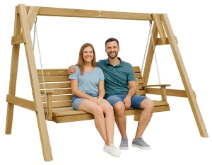 Huśtawka ogrodowa naturalne drewno - Sydo