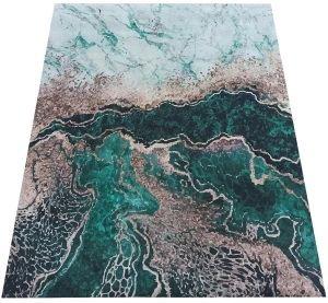 Nowoczesny zielony dywan z krótkim włosiem - Arusta 6X