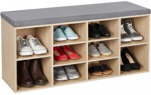 Nowoczesna szafka na buty z siedziskiem dąb - Caserta