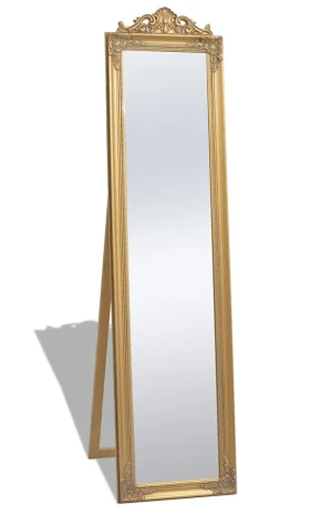 Złote stojące lustro w stylu glamour - Atheo