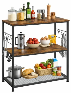 Rustykalna szafka, wyspa kuchenna z półkami - Korioz