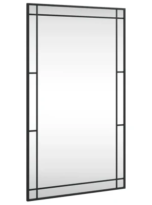 Prostokątne lustro w stylu loft z czarną ramą - Arhi 7X