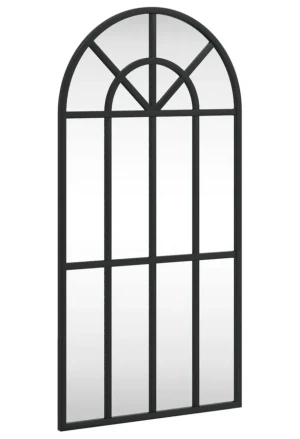 Czarne lustro ścienne zakończone łukiem - Arhi 9X