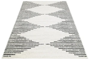 Prostokątny kremowy dywan w nowoczesny wzór - Silo 3X