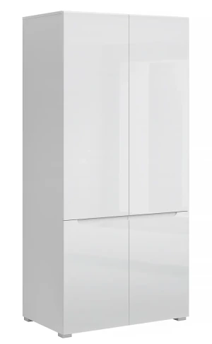 Biała szafa na ubrania z półkami i drążkiem - Entido 9X