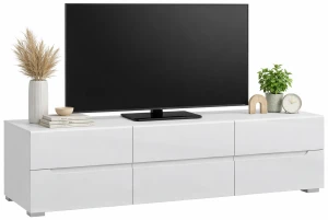 Biała szafka rtv z szufladami - Entido 10X